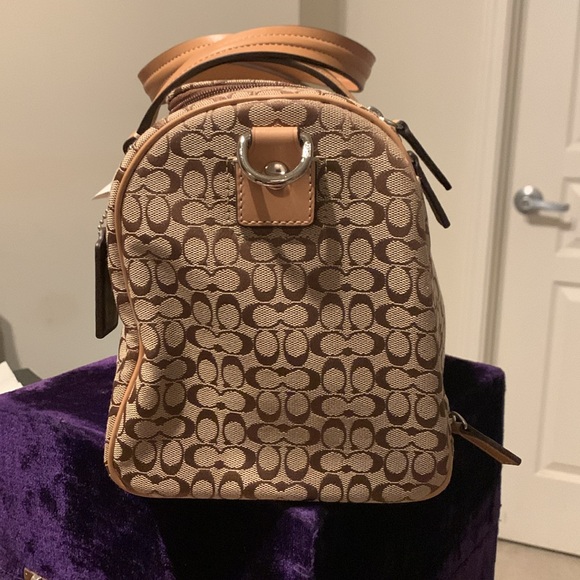 Coach Brown Monogram Satchel with Shoulder Strap NWT! - Picture 4 of 6